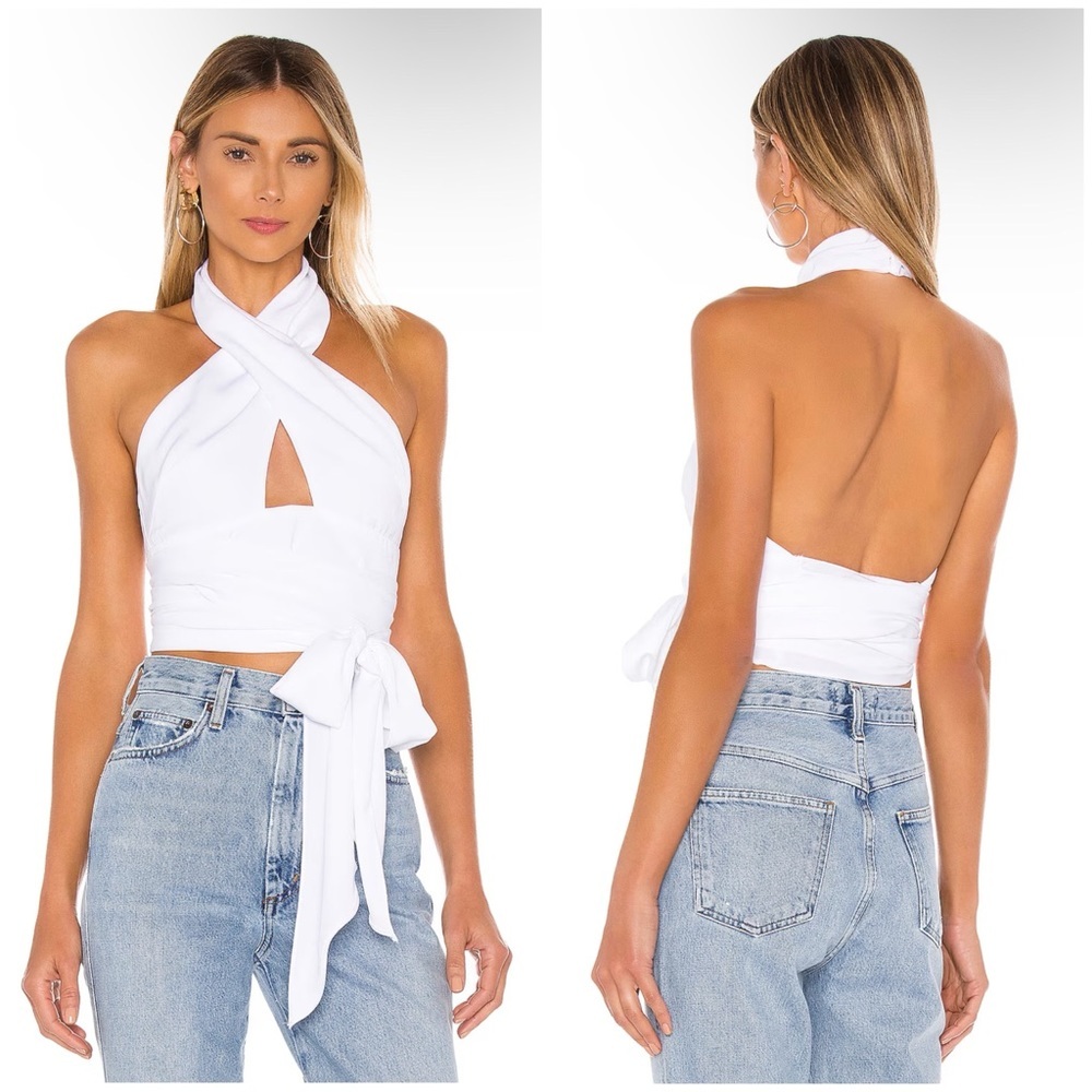 Superdown Jennifer Wrap Top in White